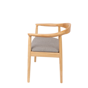 เก้าอี้เก้าอี้ประธานสีไม้ธรรมชาติแบบโค้งด้านหลังสำหรับร้านอาหาร - Product Image 3