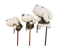Großhandel Dunkelbraun Animal Style Club Cover Weiche Plüsch Hund Golf Club Kopf bedeckung
