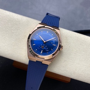 Montre pour homme à quartz analogique multifonction 41 mm, phase de lune rétrograde, calendrier, bracelet en acier inoxydable 316L amovible - Product Image 3