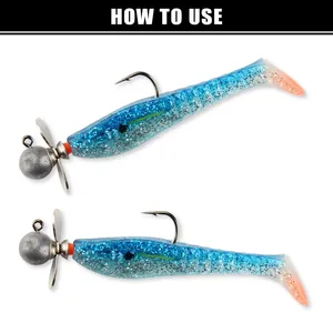 เหยื่อตกปลา Spinpoler Propeller Fishing Hook Blade Jig Head น้ำหนัก 5 กรัม 7 กรัม 10 กรัม 14 กรัม แบบเบ็ดเดี่ยว เหยื่อยางนิ่ม Swimbait Jigs สำหรับตกปลาทะเลและน้ำจืด ปลาแบส - Product Image 5