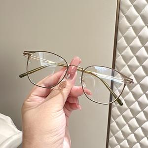 Monture de lunettes ovale en métal Danyang 6445, monture complète, verres en résine anti-UV, lunettes unisexes pour petits visages - Product Image 4