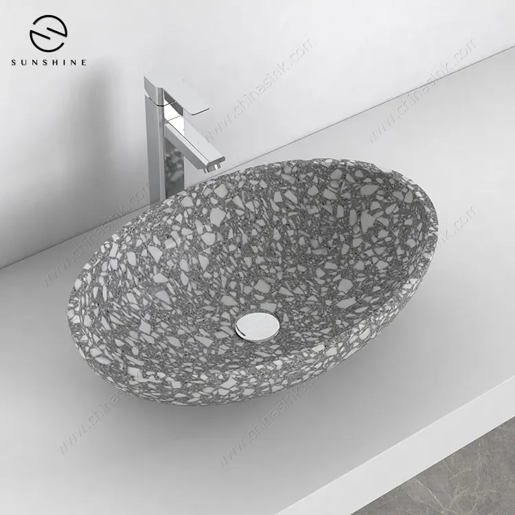 Balcão personalizado terrazzo arte bacia do banheiro pia