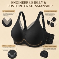 Soutien-gorge correcteur de posture grande taille en maille sans armatures, soutien-gorge sans coutures à dos croisé, soutien-gorge minimiseur, vente en gros en vrac jusqu'à XXXL