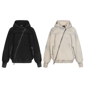Abbigliamento da <span class=keywords><strong>uomo</strong></span> 2025 autunno New American High Street Trendy Brand tinta unita <span class=keywords><strong>con</strong></span> <span class=keywords><strong>cappuccio</strong></span> Design destrutturato 100% cotone oversize - Product Image 5