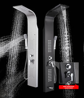 Panneau de douche de luxe en acier inoxydable 304 Système de tour Panneau de douche thermostatique avec jets de massage à cascade