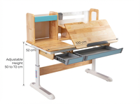 Table d'étude moderne en bois pour enfants, hauteur réglable, plateau nettoyable, étagère profonde, grand rangement pour l'école et les supermarchés