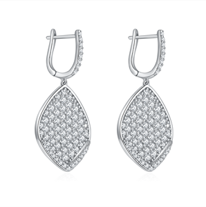 Boucles d'oreilles en pyroxène pur pour femmes, or et argent - Product Image 1