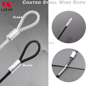 Câbles en acier tressé à extrémité bouclée, câbles en acier recouverts de PVC, cordes de sécurité robustes avec mousquetons - Product Image 4