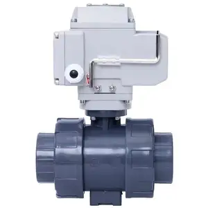 2 Way 3 Way 4 Inch For Water Pipe Pvc Plastic Double Union 110v 120v Ac Electric Control Motorized Pvc Ball Valve