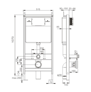<span class=keywords><strong>Cisterna</strong></span> oculta de plástico para baño, 100K, Superfina, 9cm, con marco de acero inoxidable - Product Image 2