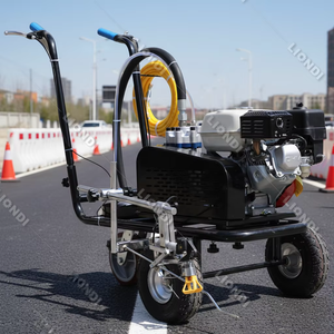 Máquina de Señalización Vial de Pulverización en Frío de Empuje Manual <span class=keywords><strong>con</strong></span> Ancho de Marcado Ajustable, Alta Eficiencia y Precios Económicos, <span class=keywords><strong>con</strong></span> <span class=keywords><strong>Pistola</strong></span> Simple/Doble - Product Image 1