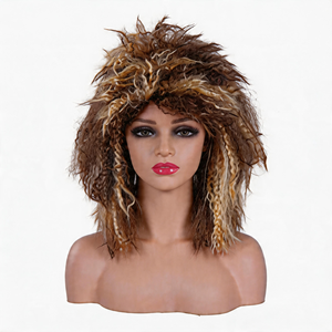 วิกผมสไตล์ร็อคเกอร์ยุค 80 <span class=keywords><strong>แบบ</strong></span>ยาวเป็นชั้นๆ สำหรับงานปาร์ตี้คอสเพลย์ จับคู่กับแจ็คเก็ตยีนส์ ข้อมือลายเสือดาว เหมาะสำหรับงานฮาโลวีน - Product Image 2