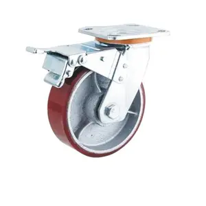 caster wheels 6 Suppliers-caster wheel 350kg iron steel wheel caster heavy duty caster wheel with stopper stainless retractable