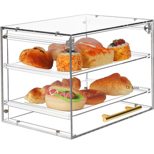 Vitrina de repostería de acrílico de encimera comercial de 2 capas personalizada vitrina de panadería ecológica de estilo moderno transparente - Product Image 2