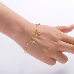 Accesorios de Alta Gama para Pulseras y Collares, Chapados en Cobre con Oro de 14K y Circonita, Diseño de Corazón, Estilo Hip Hop, Venta al Por Mayor - Product Image 3