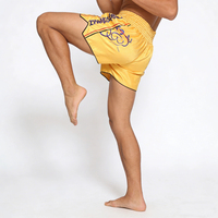 Celana Muay Thai Kustom - Celana Tinju Muay Thai Satin dengan Patch Asli