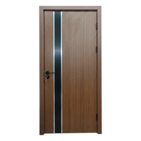 Porte en bois ignifugée certifiée UL avec bande en métal noir, options 20/60 minutes pour hôtel et appartement
