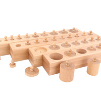 Ensemble de jeu de douilles éducatives Montessori pour bébé, triage préscolaire et douille assortie, cylindre, blocs d'apprentissage en bois pour enfants