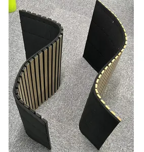 Curved Acoustic Ceiling Panels Flexible Wall Panel Curved design MDF PET acoustic wall decor ceiling panels