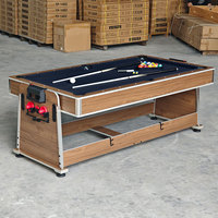 Table de jeu multifonctionnelle 4-en-1 style américain, gain de place, 7 pieds, avec billard, hockey sur air, tennis de table et plateau de salle à manger, revêtement en feutre, pour usage domestique