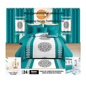 In Stock Hot <strong>Sale</strong> 24 Pieces Bedspread <strong>Set</strong> king Size Bed Cover <strong>with</strong> <strong>Curtains</strong> and <strong>Matching</strong> Bathroom <strong>Sets</strong> 24 Pcs <strong>Bedding</strong> <strong>Set</strong> - Product Image 1