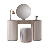 Ensemble de commode de chambre à coucher en bois massif haut de gamme table de commode de maquillage avec miroir luxe moderne