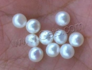 ไข่มุกครึ่งเม็ดสำหรับทำเครื่องประดับไข่มุกน้ำจืดแบบไม่มีรู4มม. สีขาว - Product Image 4