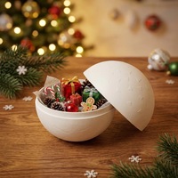 Coffret Cadeau de Noël Écologique, Boîte Cadeau Personnalisée en Pulpe de Papier, Boule Cadeau