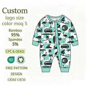 Nouvelle Arrivée <span class=keywords><strong>Combinaison</strong></span> Bébé en Fibre de Bambou Style Rétro Plage <span class=keywords><strong>Surf</strong></span> Silhouette avec Fermeture Éclair YKK Bidirectionnelle pour Garçon - Product Image 1