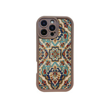 Coque antichoc en TPU motif carreaux persans vintage pour iPhone 17 Pro Max/16/15/13/11/12/14, style Ins, peinture douce personnalisée par pulvérisation