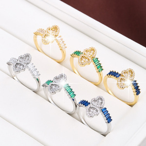 Anillo de Corazón Chapado en Oro de 18K, Resistente al Agua y al Deslustre, de Acero Inoxidable, Marca Fanhua - Product Image 1