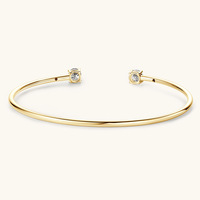 Bracelet jonc ouvert en argent sterling 925 avec moissanite ronde de 0,50 ct pour femme, certifié, idéal pour le dropshipping