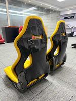 Convient pour Ferrari SF90 296 GTB Jaune et Noir, Voiture de Course en Fibre de Carbone Sèche