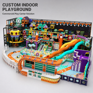 Attrezzature per Parco Giochi Morbido al Coperto per Bambini con Piscina di Palline a Tema Carnevalesco, Scivolo a Tre Tubi, Giostra, Zona Giochi e Struttura per Arrampicata - Product Image 1