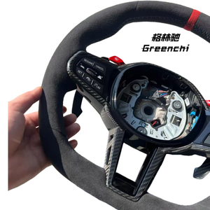 พวงมาลัยรถยนต์สไตล์สำหรับ <span class=keywords><strong>BMW</strong></span> M3/M4 CS ของแท้ Alcantara และคาร์บอนไฟเบอร์ - Product Image 3