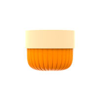 Nouveau design – Pot vide en plastique PP rayé en forme de citrouille pour gommage corporel, avec couvercle couleur personnalisée, pour gel exfoliant et lotion