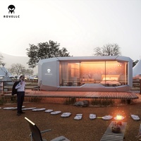 Maison préfabriquée moderne en acier, avec miroir LED, toilettes intelligentes, climatisation canalisée, pour villa, maison, bar, usage extérieur - Conception respirante pour
