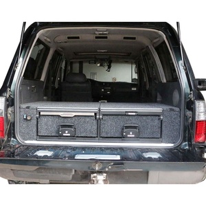Tiroir de lit de voiture LC80 VRD4X4, solution de rangement, tiroir coulissant double avec glissière pour réfrigérateur, durabilité, tiroir à roulettes pour SUV - Product Image 2