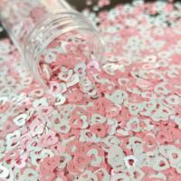 Grand stock de sequins en forme de cœur creux rose et blanc |   Vente en gros personnalisable pour l'artisanat DIY, les fournisseurs de cadeaux et les usines de broderie