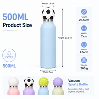 Bouteille d'eau isotherme en acier inoxydable pour le sport, avec couvercle en forme de balle de golf/basketball/baseball, anti-fuite, gourde thermique