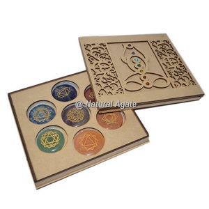Comprar en línea de piedra de curación espiritual Árbol DE LA VIDA Orgone Chakra Stone Gift Box Set - Chakra Sets con caja de ágata natural - Product Image 5