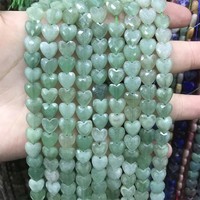 Chaîne de perles en pierre naturelle facettée de 8 mm, perles en pierre en forme de cœur pour la création de bijoux et l'artisanat
