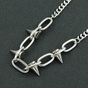 Cadena de clavícula con diseño de remaches y estilo cubano, Nueva cadena de cuello, Collar de moda Tanjing, Collar Lijing - Product Image 4