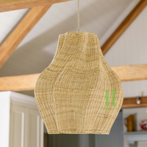 โคมไฟหวายทรงเปลือกหอยเป็นมิตรต่อสิ่งแวดล้อมโคมไฟหวายธรรมชาติสำหรับตกแต่งบ้านปรับขนาดได้ในเวียดนาม - Product Image 6