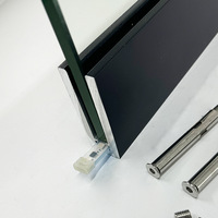 U-förmiges Kanalglas-Geländer aus Aluminium-Magnesium-Legierung, Bodenkanal-Balkongeländer, Montagehalterung, Rahmenloses Treppengeländer für Innenbereich
