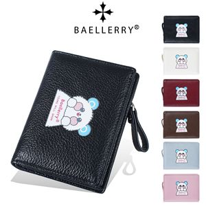 Baellerry <b>Cute</b> <b>Bear</b> Short Wallet Card Holder 6 Inch Black Anime Cartoon Design For Women Everyday Use - Product Image 3