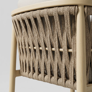 Ensemble <span class=keywords><strong>de</strong></span> meubles <span class=keywords><strong>de</strong></span> <span class=keywords><strong>jardin</strong></span> 7 pièces résistant aux intempéries, comprenant des fauteuils en corde tressée à la main et une table à manger en bois, pour une décoration contemporaine <span class=keywords><strong>de</strong></span> terrasse. - Product Image 2
