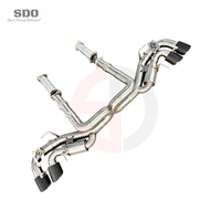 Système d'échappement complet en acier inoxydable SDO compatible avec Chevrolet Corvette C8 Stingray Z51 6.2L 2020-2026, avec downpipe droit et valve OEM