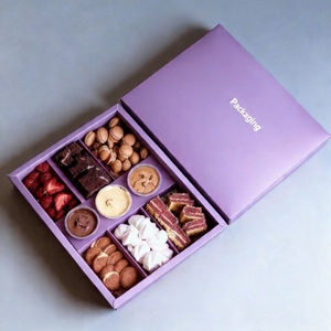 Boîte à collation en papier personnalisée avec logo <span class=keywords><strong>pour</strong></span> noix, desserts et traiteur, avec séparateur - Product Image 1