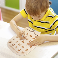 Tableau de contrôle éducatif en bois double face Montessori pour enfant d'âge préscolaire formation à l'écriture de l'alphabet pour enfants CE